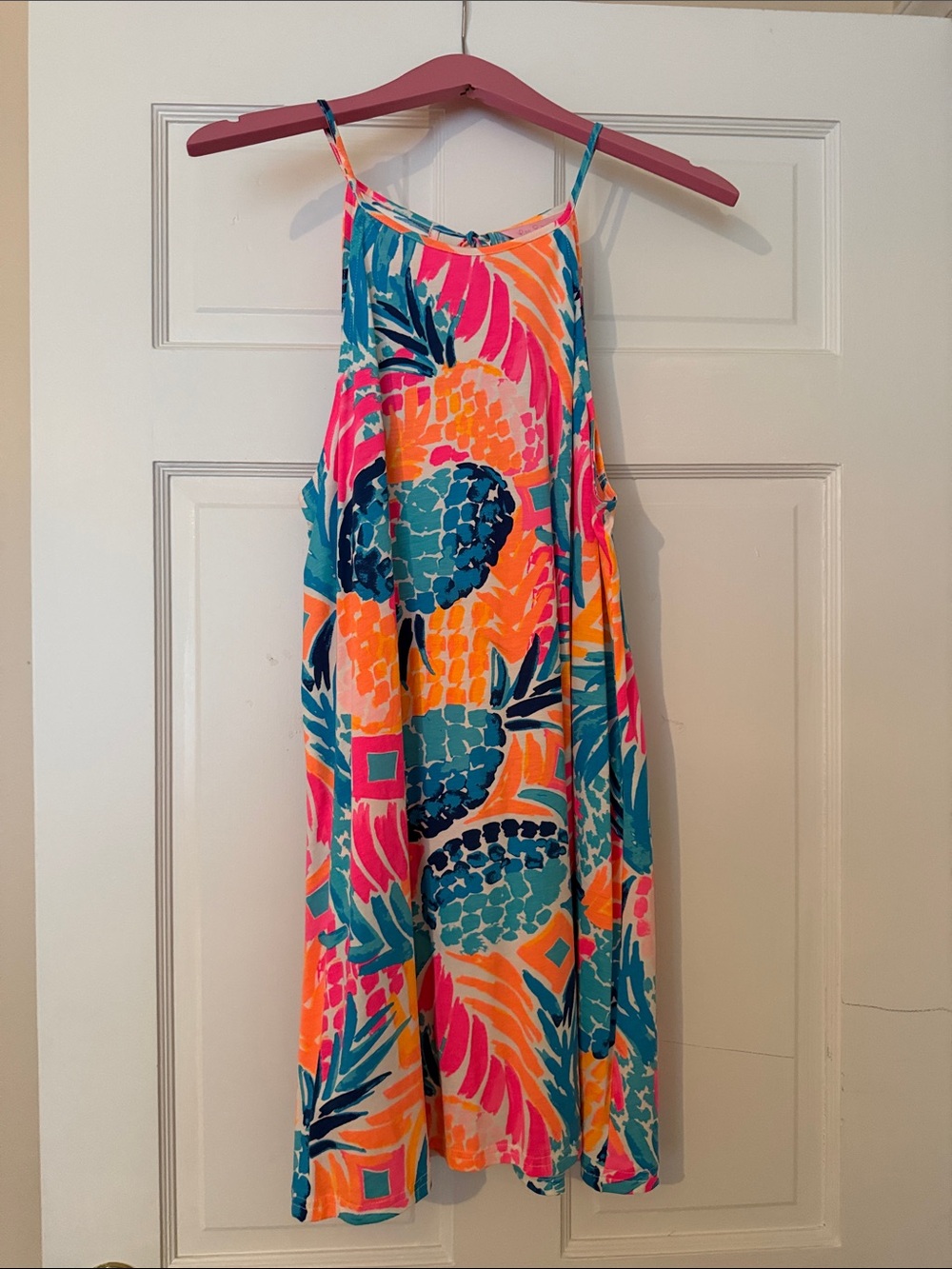 Lilly Pulitzer. Tropical Pineapple Print Halter Sundress - Bright Multi